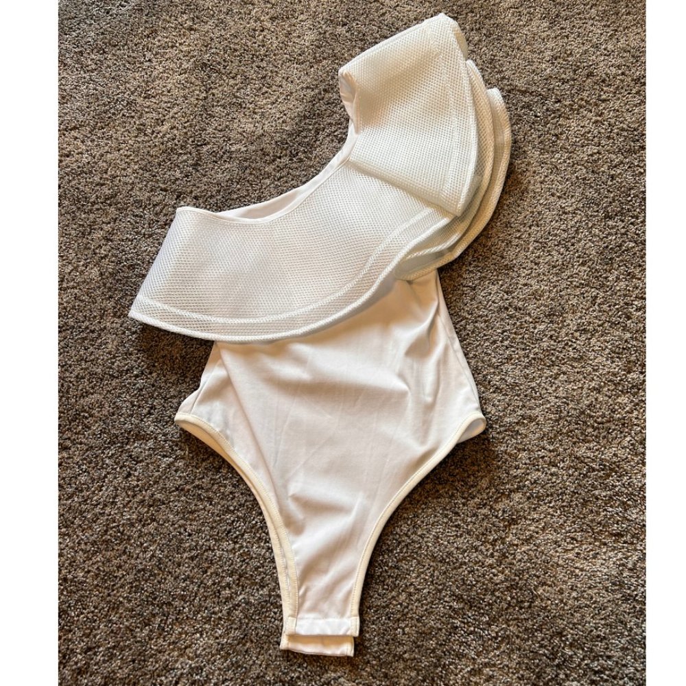 No Brand Bodysuit One Shoulder Top Size Medium